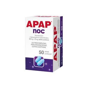 Apap Noc, 500 mg + 25 mg, tabletki powlekane, 50 szt. (butelka) - zdjęcie produktu