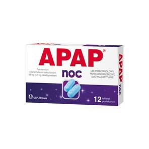 Apap Noc, 500 mg + 25 mg, tabletki powlekane, 12 szt. - zdjęcie produktu