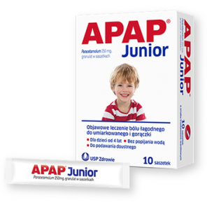Apap Junior, 250 mg, granulat, 10 saszetek - zdjęcie produktu