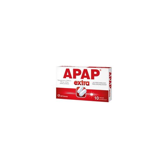 Apap Extra, 500 mg + 65 mg, tabletki powlekane, 10 szt. - zdjęcie produktu