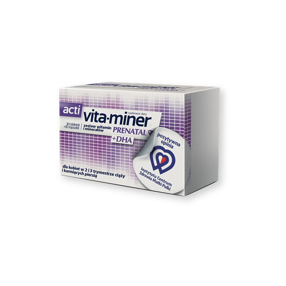 Acti Vita-miner Prenatal DHA, tabletki, 30 szt. + kapsułki, 30 szt. - zdjęcie produktu