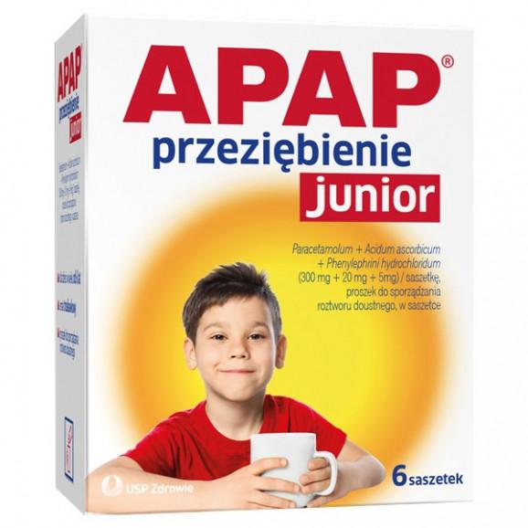 Apap Junior Przeziębienie, 6 saszetek - zdjęcie produktu