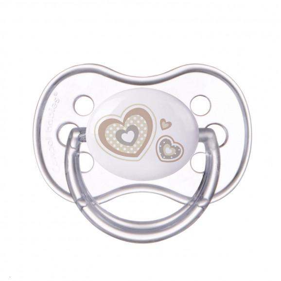 Canpol Newborn Baby, smoczek uspokajający, silikonowy, symetryczny, beżowy, 18m+, 1 szt. - zdjęcie produktu