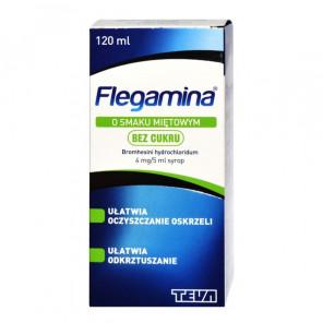 Flegamina, 4 mg/5 ml, syrop o smaku miętowym, bez cukru, 120 ml - zdjęcie produktu