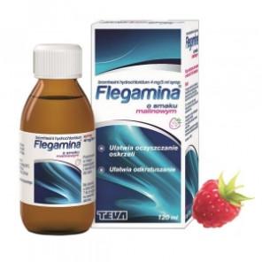Flegamina o smaku malinowym, 4 mg /5 ml, syrop, 120 ml - zdjęcie produktu
