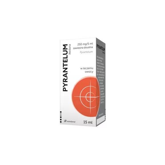 Pyrantelum, (250 mg / 5 ml), zawiesina doustna, 15 ml Pyrantelum, (250 mg / 5 ml), zawiesina doustna, 15 ml - zdjęcie produktu
