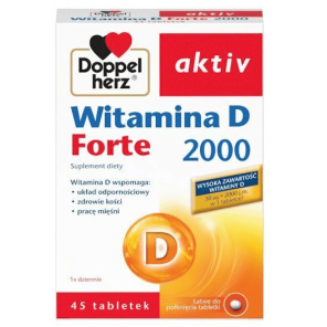 Doppelherz aktiv Witamina D Forte 2000, tabletki, 45 szt. - zdjęcie produktu