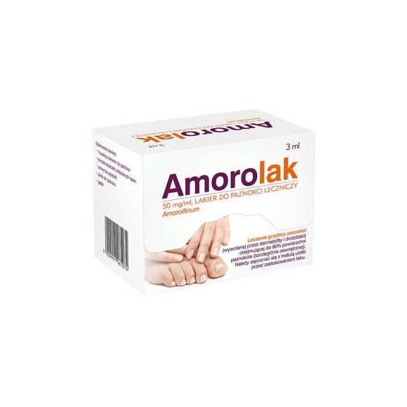 Amorolak, 50 mg/ml, lakier do paznokci leczniczy, 3 ml (1 butelka) - zdjęcie produktu