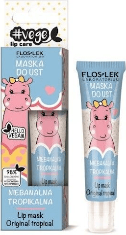 FlosLek Laboratorium Lip Care & Vege, maska do ust, niebanalna tropikalna, 14 g