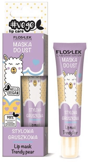 FlosLek Laboratorium Lip Care & Vege, maska do ust, stylowa gruszkowa, 14 g