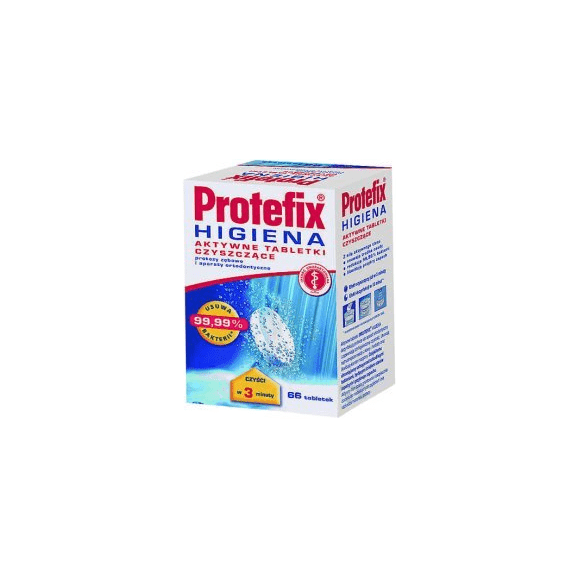 Protefix Higiena, aktywne tabletki czyszczące do protez zębowych i aparatów ortodontycznych, 66 szt. - zdjęcie produktu