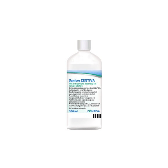 Sanicor Zentiva, płyn do higienicznej dezynfekcji rąk, 500 ml - zdjęcie produktu
