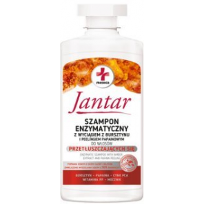 Jantar Medica, szampon enzymatyczny z wyciągiem z bursztynu do włosów przetłuszczających się, 330 ml - zdjęcie produktu