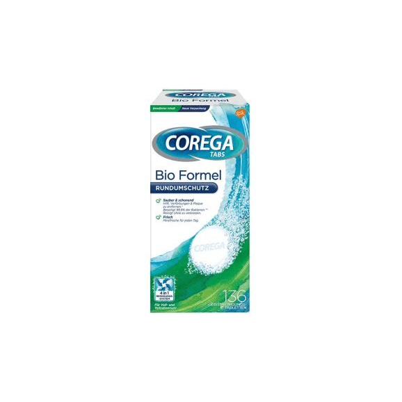 Corega Tabs Bio Formula, tabletki do czyszczenia protez zębowych, 136 tabletek IMPORT RÓWNOLEGŁY - zdjęcie produktu