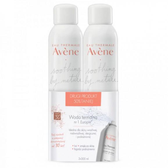 Avene, woda termalna, do ciała i twarzy, pielęgnacja skóry wrażliwej, alergicznej i podrażnionej, 300 ml + 300 ml - zdjęcie produktu