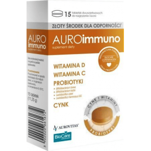 AuroImmuno, odporność, tabletki do rozgryzania i żucia, 15 szt.