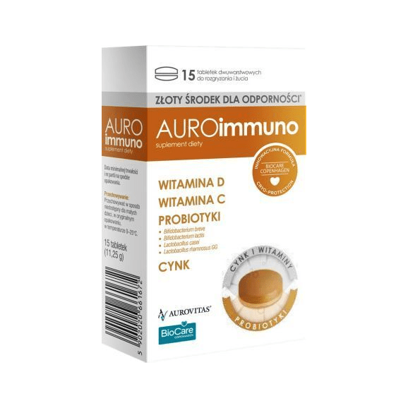 AuroImmuno, odporność, tabletki do rozgryzania i żucia, 15 szt. - zdjęcie produktu