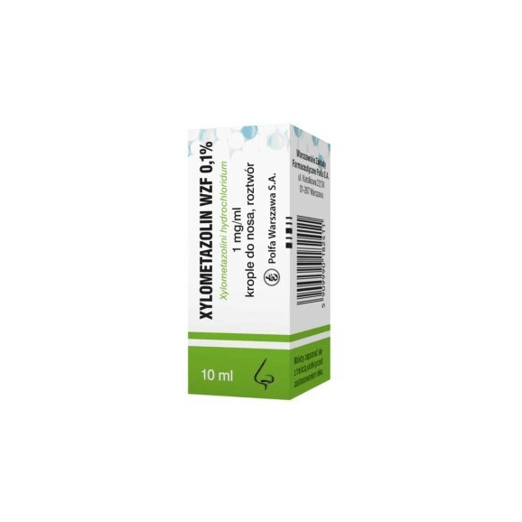 Xylometazolin (WZF) 0.1%, krople do nosa, 10 ml Xylometazolin (WZF) 0.1%, krople do nosa, 10 ml - zdjęcie produktu