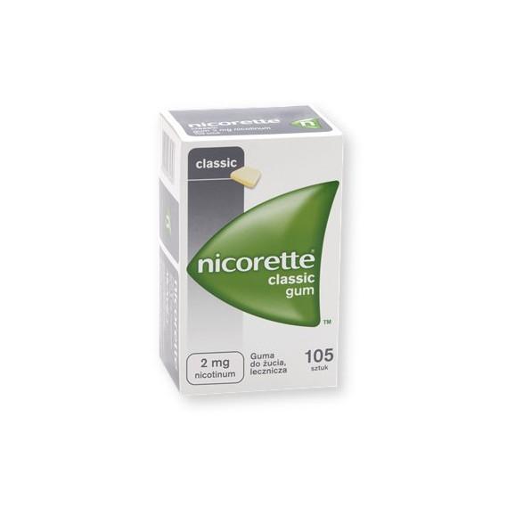 Nicorette Classic Gum, 2 mg, guma do żucia, 105 szt. - zdjęcie produktu