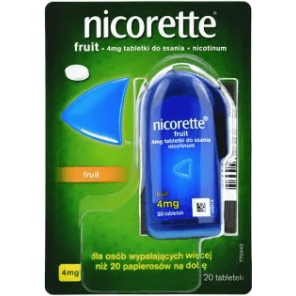 Nicorette Fruit 4 mg, 20 tabletek do ssania - zdjęcie produktu