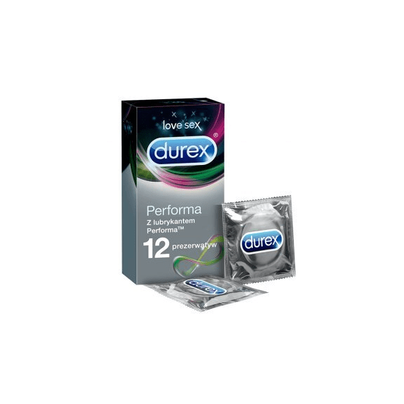 Durex Performa, prezerwatywy z lubrykantem przedłużającym stosunek, 12 szt. - zdjęcie produktu