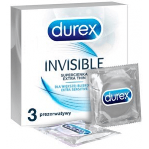 Durex Invisible, prezerwatywy super cienkie, 3 szt. - zdjęcie produktu