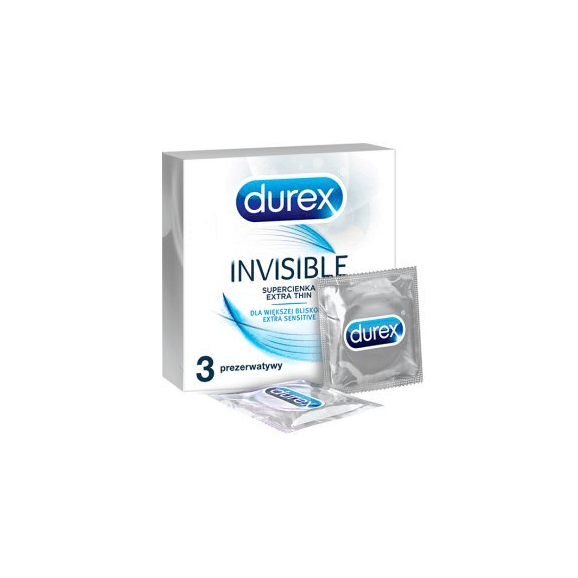 Durex Invisible, prezerwatywy super cienkie, 3 szt. - zdjęcie produktu