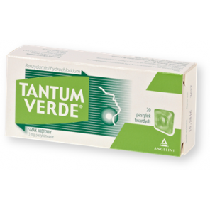 Tantum Verde smak miętowy, 3 mg, pastylki twarde, 20 szt. - zdjęcie produktu