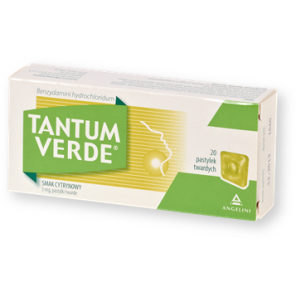Tantum Verde, 3 mg, smak cytrynowy, pastylki twarde, 20 szt. - zdjęcie produktu