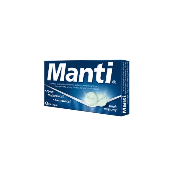 Manti, tabletki do rozgryzania i żucia, smak miętowy, 8 szt. - zdjęcie produktu