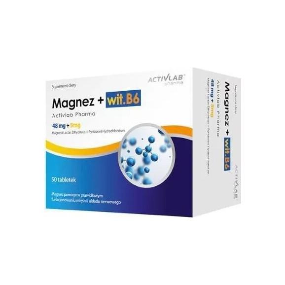 Activlab Pharma Magnez + witamina B6 - 50 kapsułek. - zdjęcie produktu