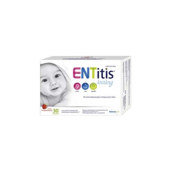 ENTitis Baby, proszek do rozpuszczania w saszetkach, smak truskawkowy, 30 szt. - zdjęcie produktu