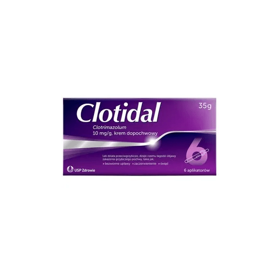 Clotidal, 10 mg/g, krem dopochwowy, 35 g + 6 aplikatorów - zdjęcie produktu