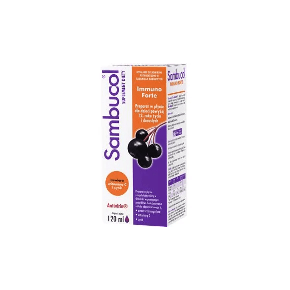 Sambucol Immuno Forte, dla dzieci po 12 roku życia i dorosłych, 120 ml - zdjęcie produktu