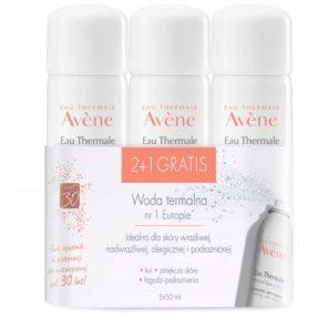Avene, woda termalna, do ciała i twarzy, pielęgnacja skóry wrażliwej, alergicznej i podrażnionej, 50 ml, 2+1 GRATIS - zdjęcie produktu