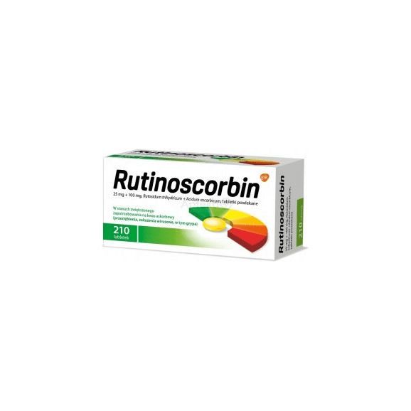 Rutinoscorbin 25 mg + 100 mg, tabletki powlekane, 210 szt. - zdjęcie produktu