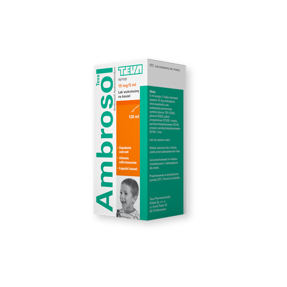 Ambrosol (15 mg/5 ml), syrop, 120 ml (Teva) - zdjęcie produktu