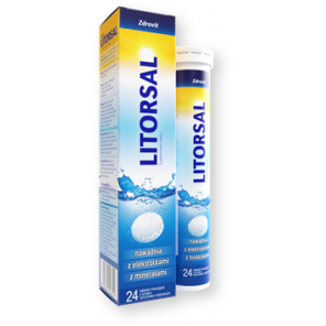 Zdrovit Litorsal, smak cytrynowo- miętowy, tabletki musujące, 24 szt. - zdjęcie produktu