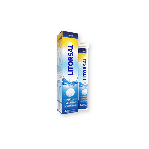 Zdrovit Litorsal, smak cytrynowo- miętowy, tabletki musujące, 24 szt. - zdjęcie produktu