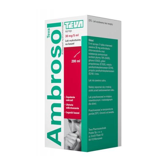 Ambrosol Teva, 30 mg/5 ml, syrop, 200 ml - zdjęcie produktu