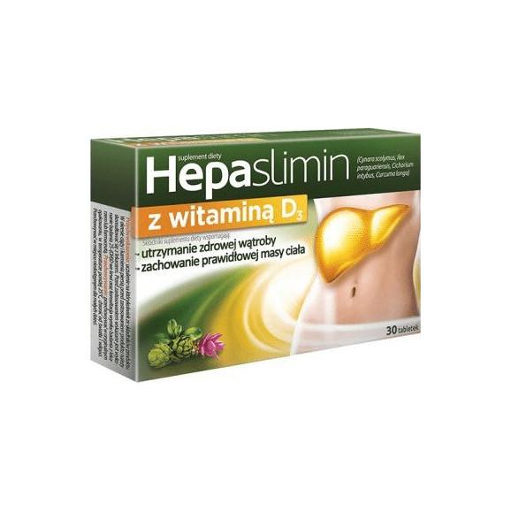 Hepaslimin z witaminą D3, tabletki, 30 szt. - zdjęcie produktu