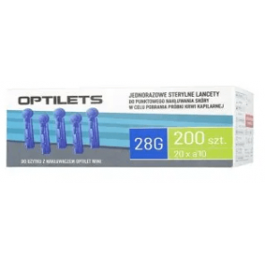OptiLets, jednorazowe, sterylne lancety, 200 szt. - zdjęcie produktu