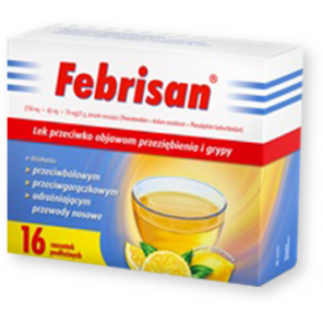 Febrisan, proszek musujący o smaku cytrynowym, 5 g, 16 saszetek - zdjęcie produktu