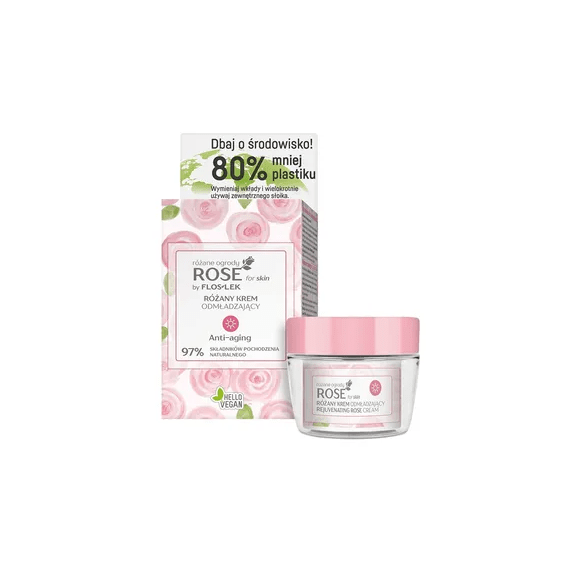 FlosLek, Rose for skin, różany krem odmładzający, na dzień, 50 ml - zdjęcie produktu