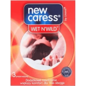 New Caress, Wet N'Wild, prezerwatywy dodatkowo nawilżane, 3 sztuki - zdjęcie produktu