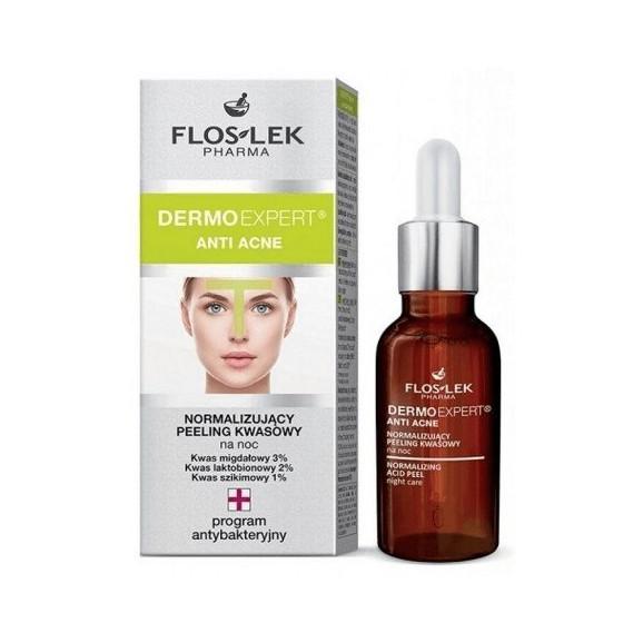 FlosLek Dermo Expert Anti Acne, normalizujący peeling kwasowy na noc, 30 ml - zdjęcie produktu