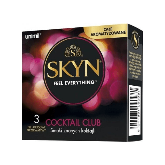 Unimil Skyn Cocktail Club, nielateksowe prezerwatywy aromatyzowane, 3 szt. - zdjęcie produktu