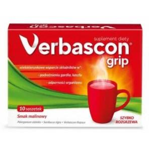 Verbascon Grip, smak malinowy, 10 sasz. - zdjęcie produktu
