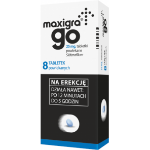 Maxigra Go 25 mg, tabletki powlekane, 8 szt. - zdjęcie produktu
