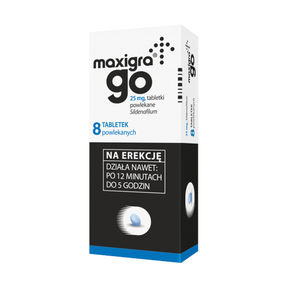 Maxigra Go 25 mg, tabletki powlekane, 8 szt. - zdjęcie produktu